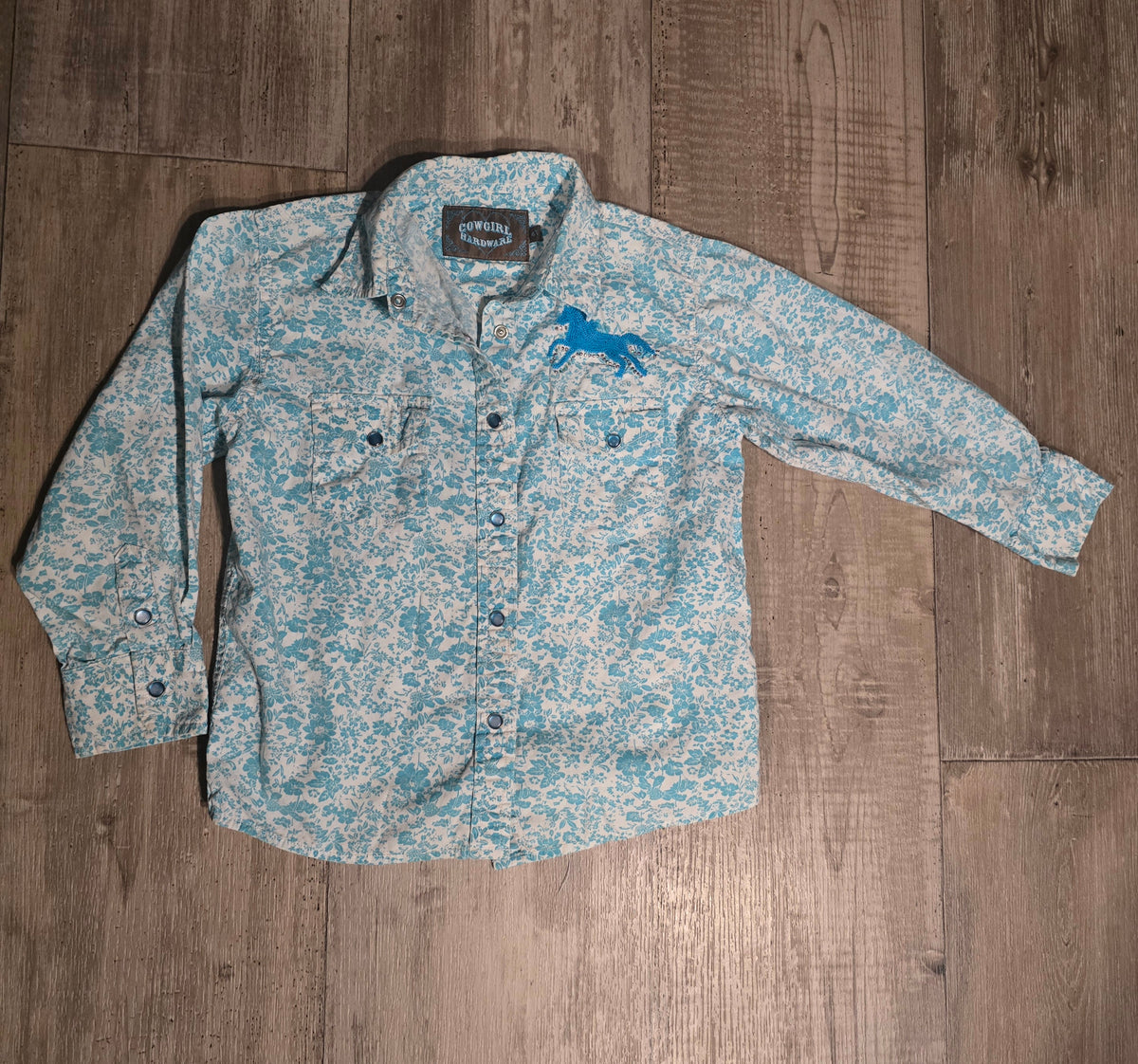 Cowgirl Hardware Girls Western Pearl Snap Shirt – 4T
