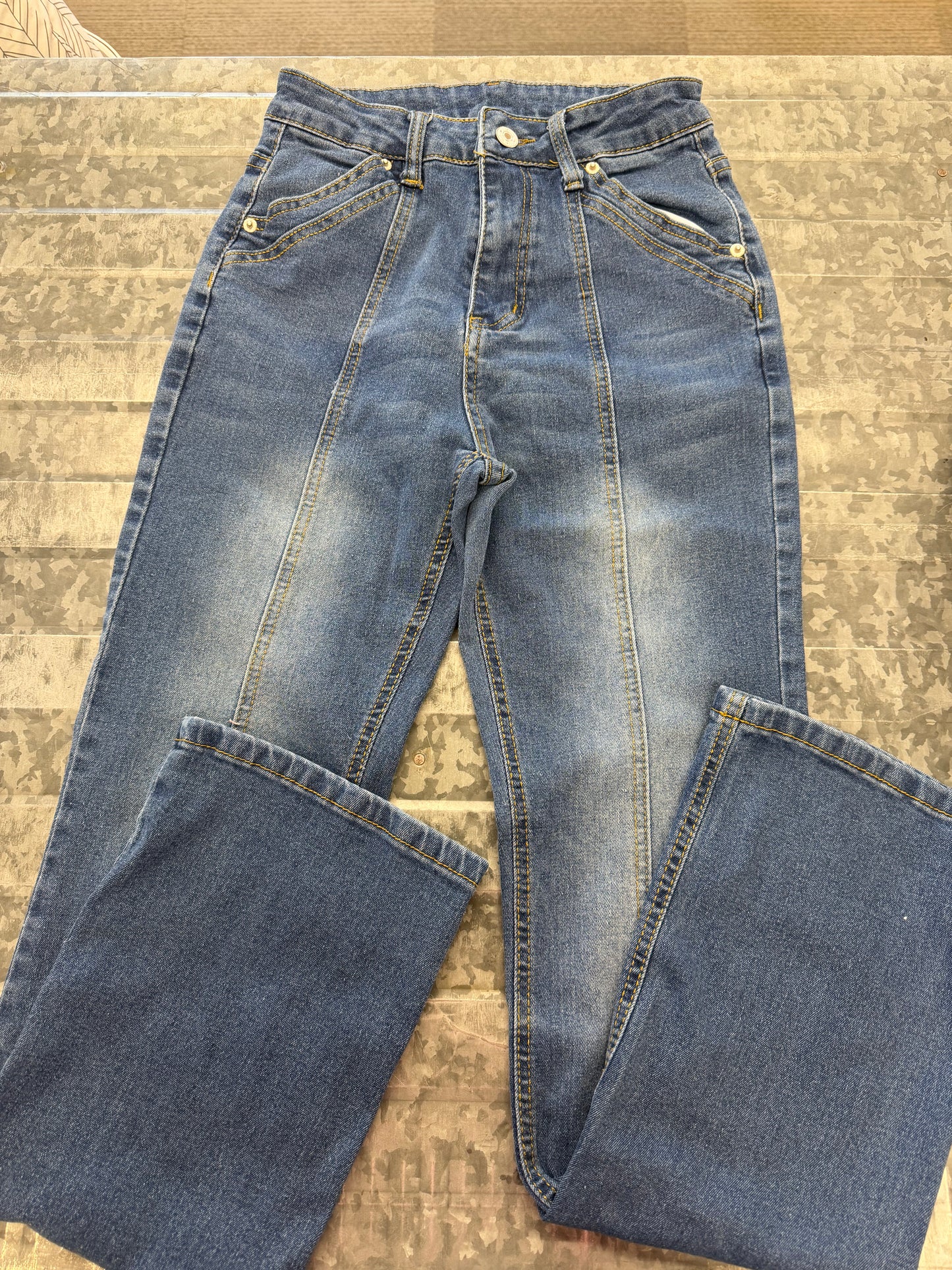 Blue Seamed Jeans - S 10/12