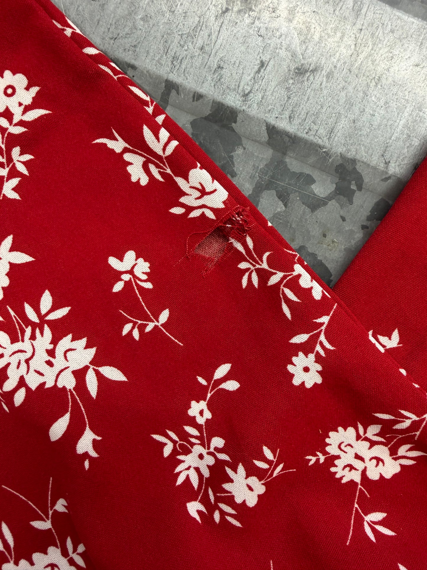 Red Floral Print Ruffle Sleeve Jumper (imperf) - 5