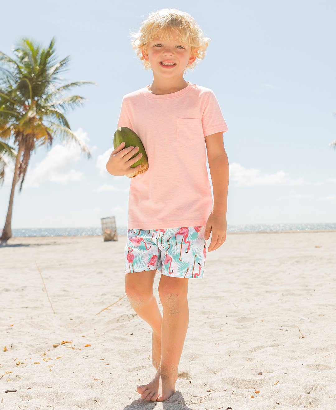 Boys Pale Pink Short Sleeve Pocket Tee