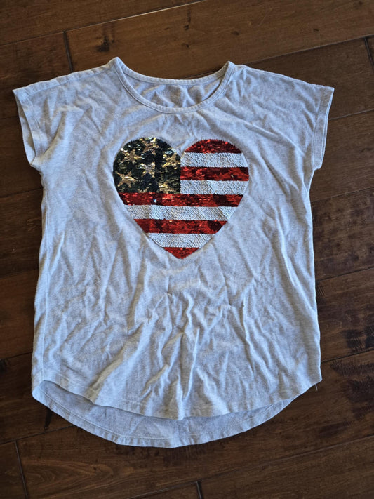 Place Patriotic Sequin Duel Heart T-shirt-16