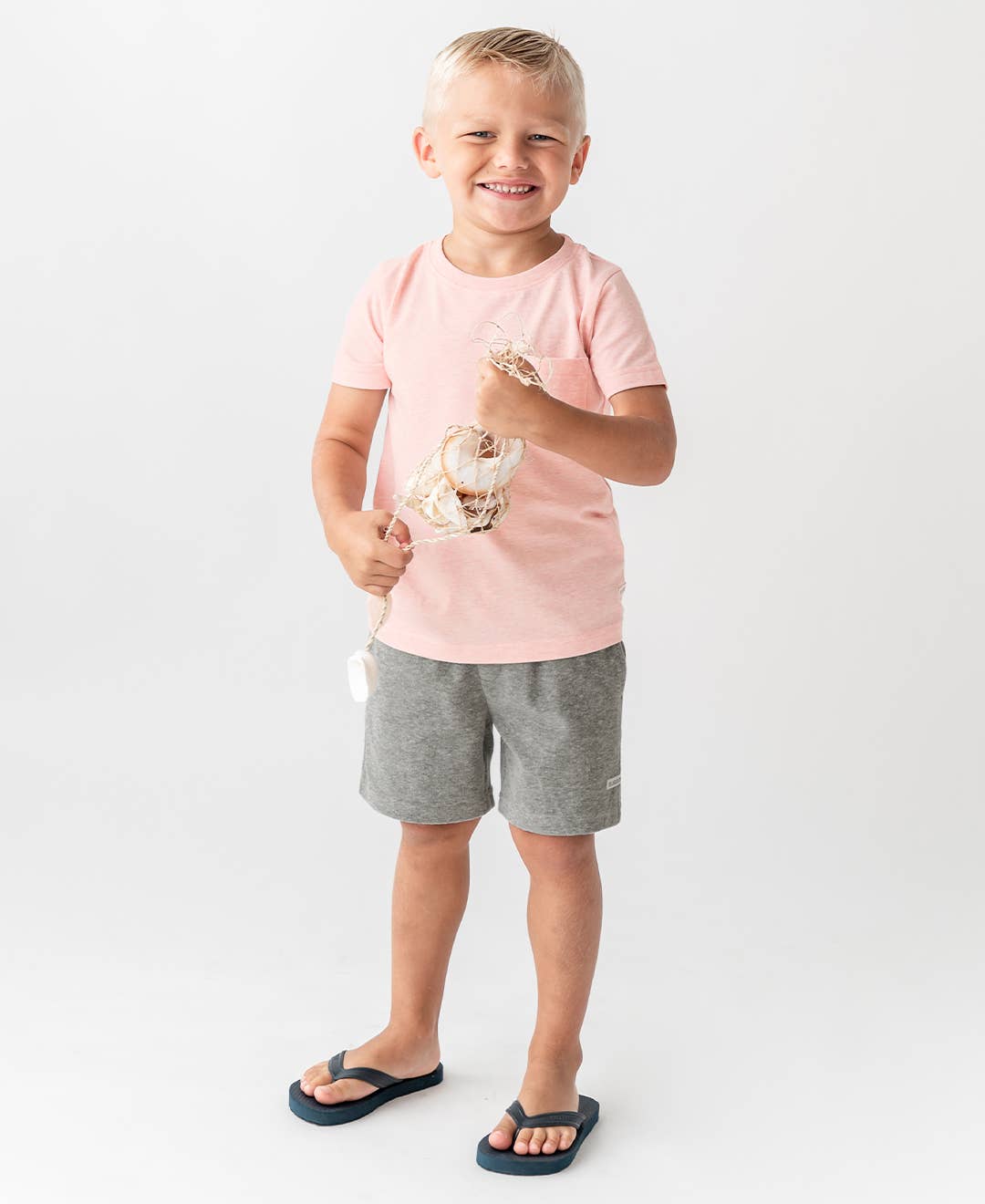 Boys Pale Pink Short Sleeve Pocket Tee