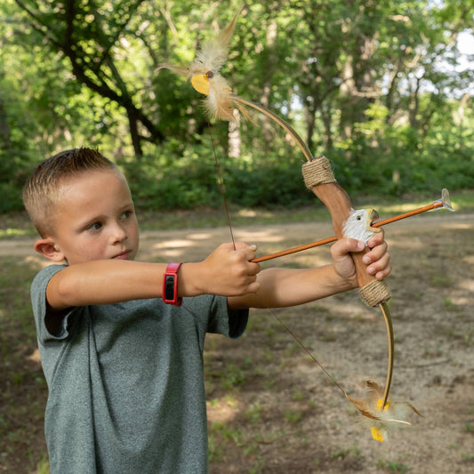 Hand Carved Mouth Shooter Bow & Arrow Set