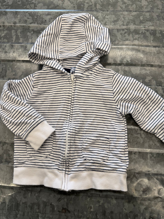 Carter Striped Zip-Up Sweatshirt - 12M