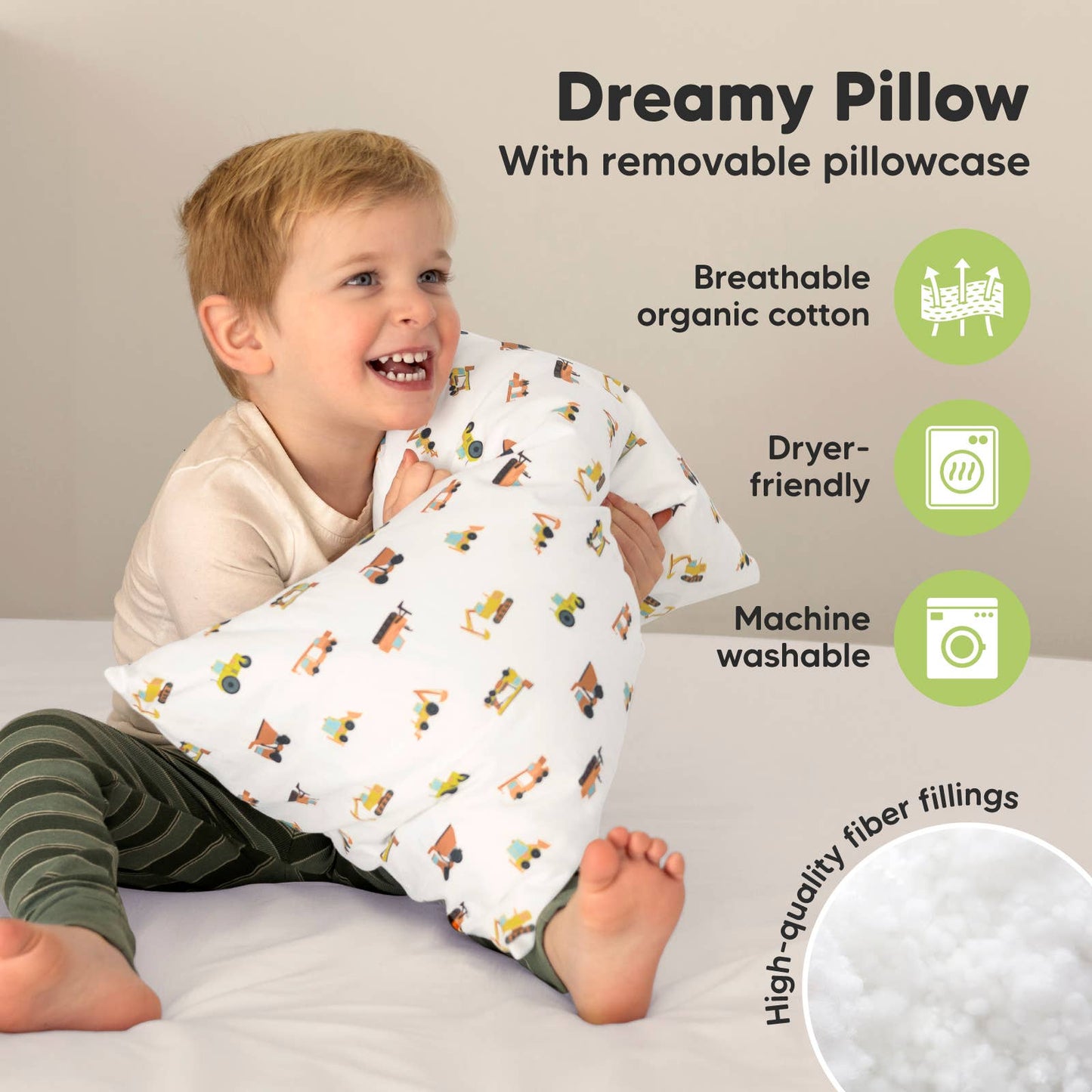 Toddler Pillow With Case - Construction