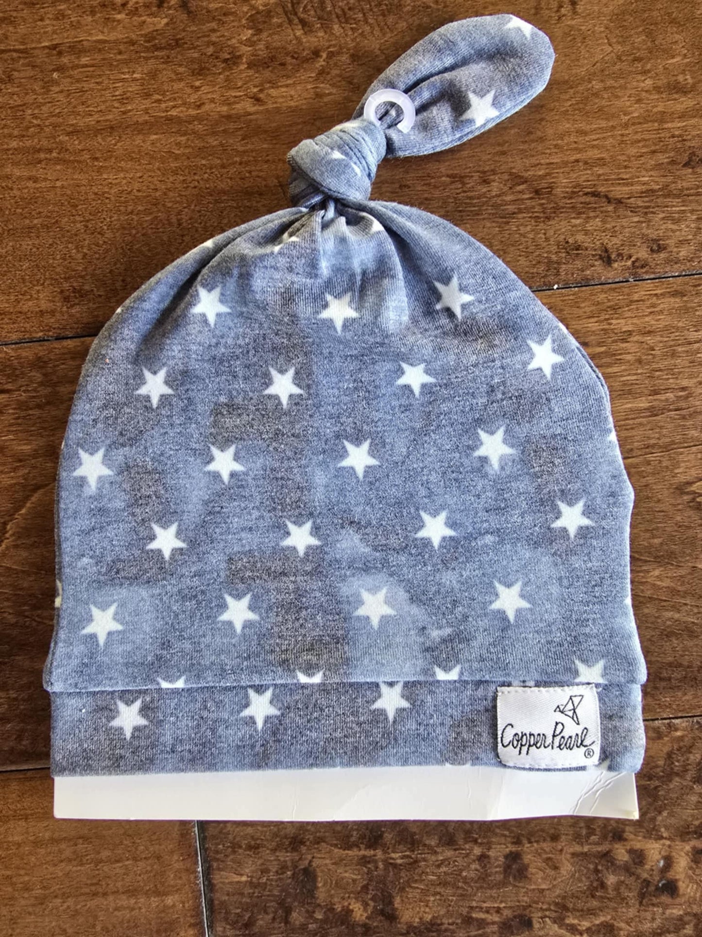 NWT Copper Pearl Baby Top Knot Star Beanie