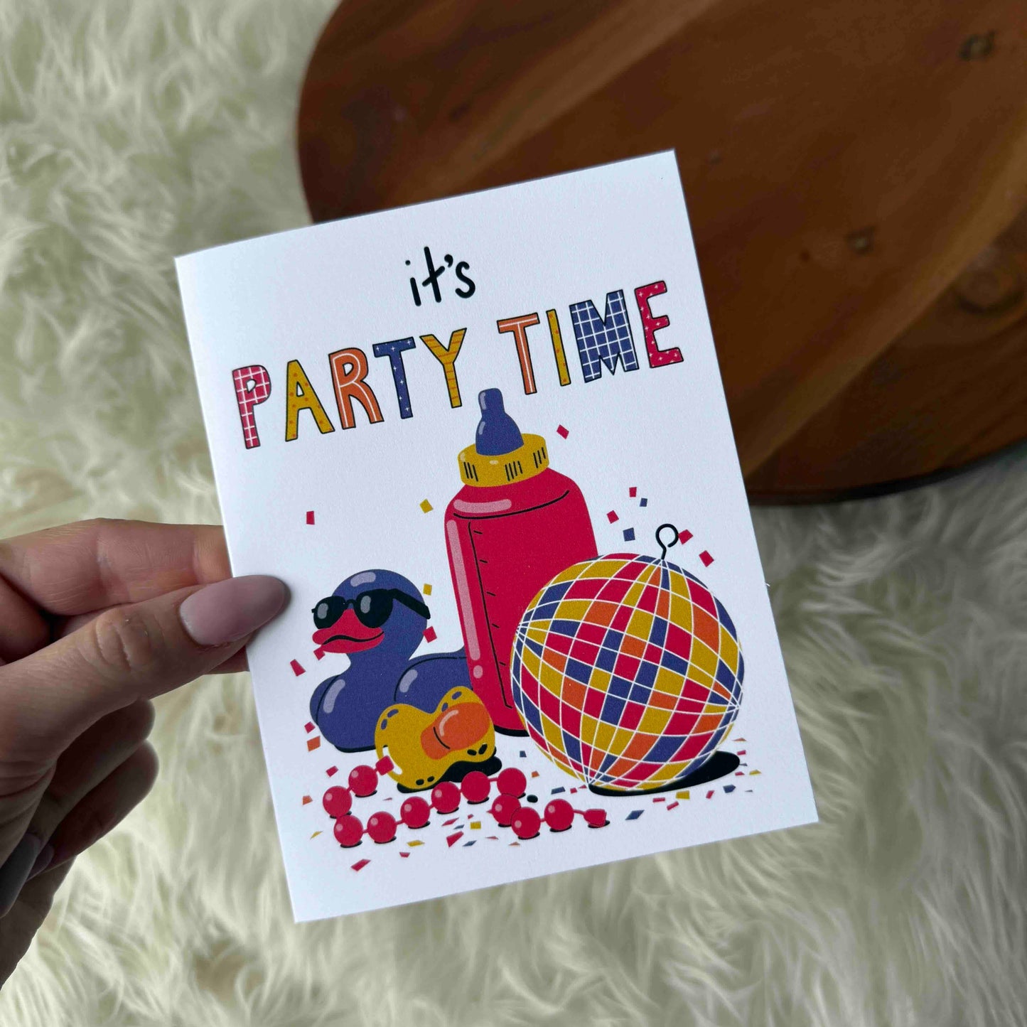 "It's Party Time" Baby Card