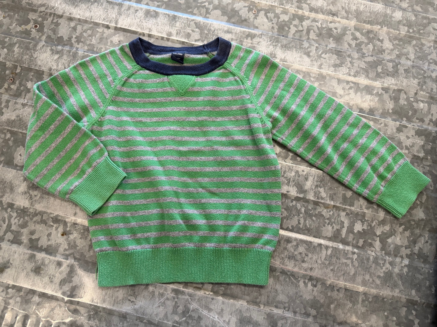 Baby Gap Green Striped Sweater - 2T