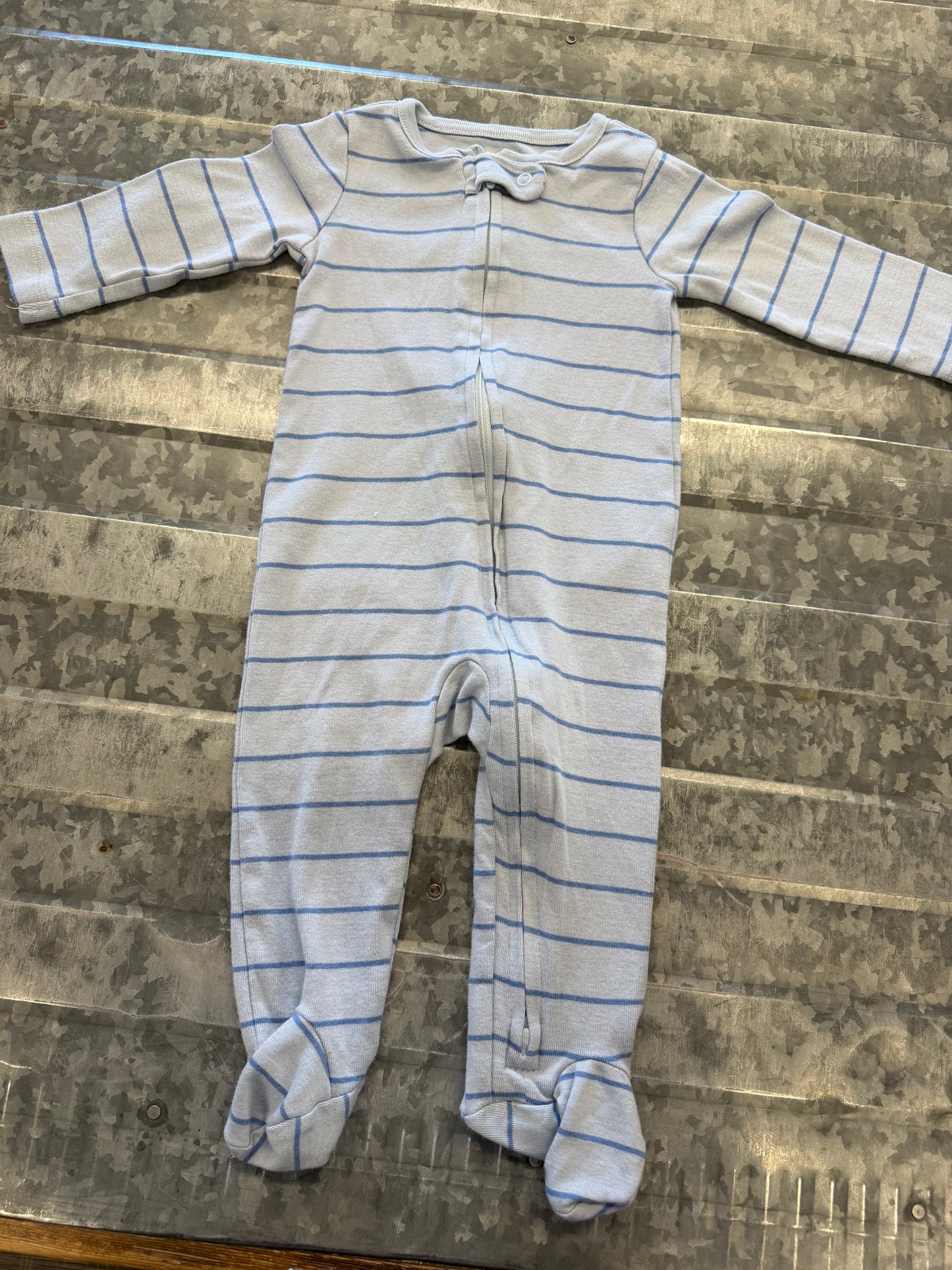 Carter Blue Striped Sleeper - 6/9M
