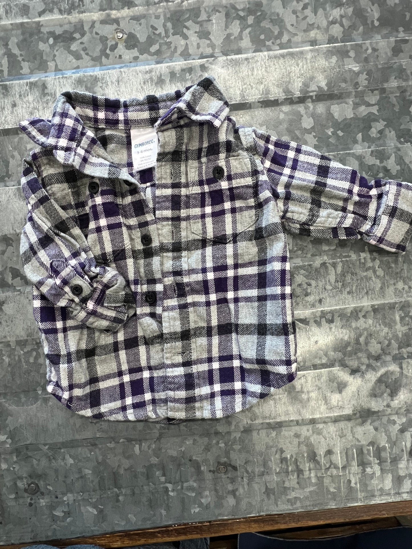Gymboree Purple Flannel - 3/6M