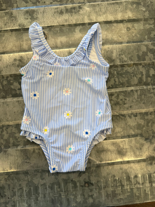 Old Navy Striped Floral Swimsuit - 0/3M