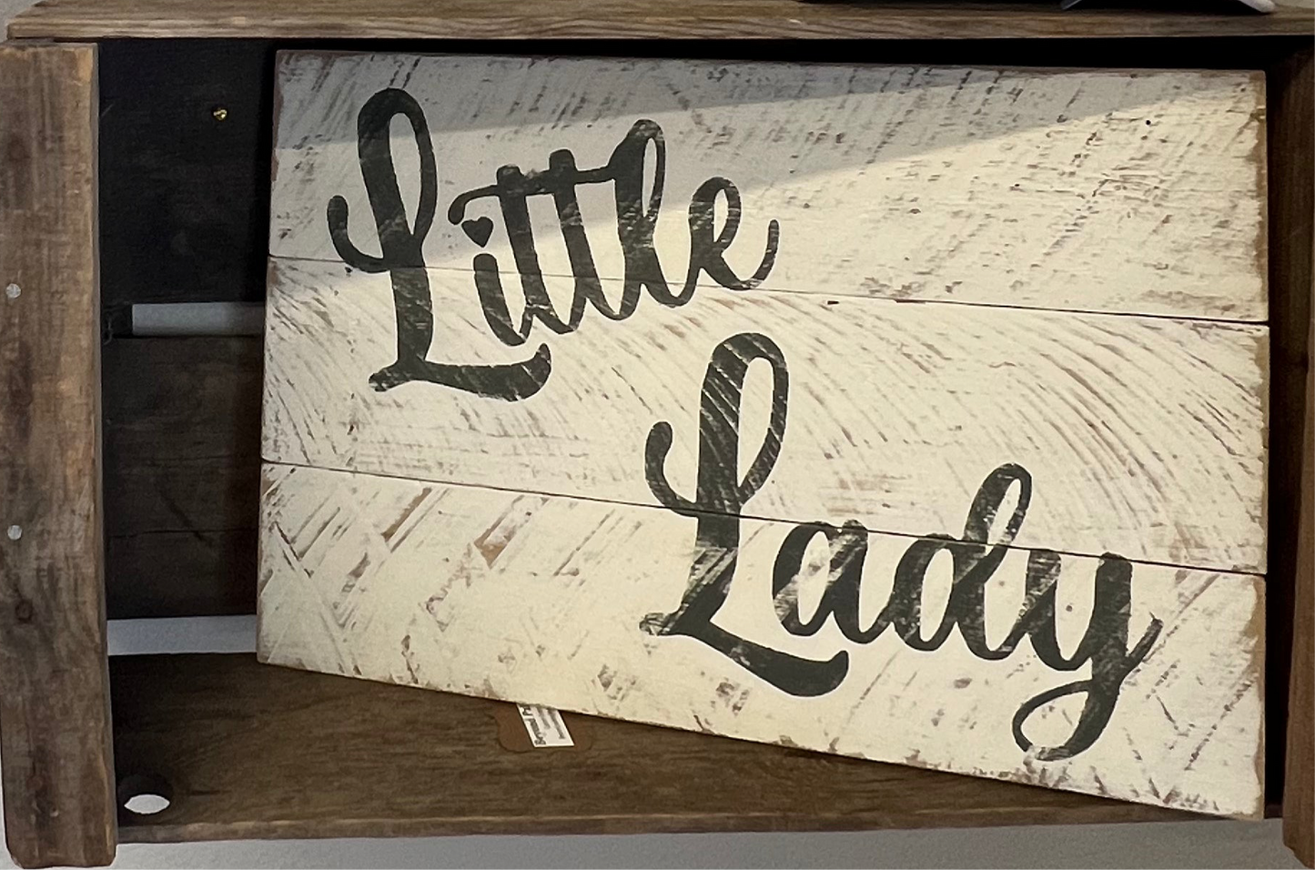 Little Lady White Wood Sign