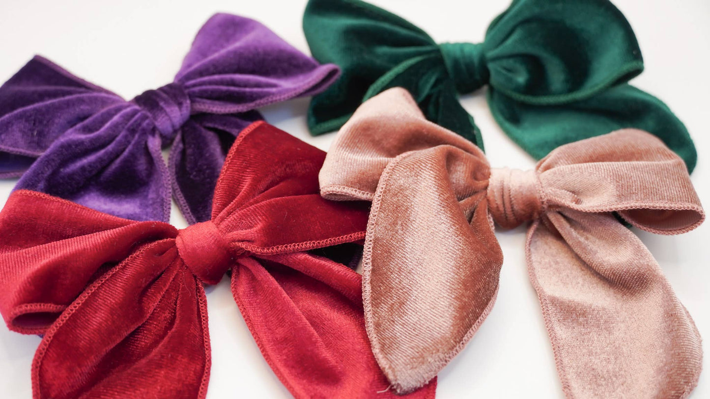 Luxe Velvet Hair Bows Large Holiday Christmas 2025
