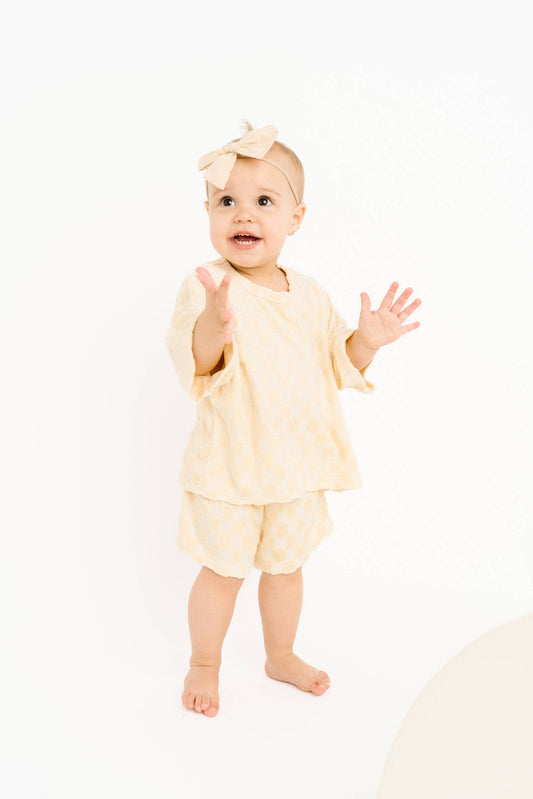 Sandy Checkered Terry Slouchy Set