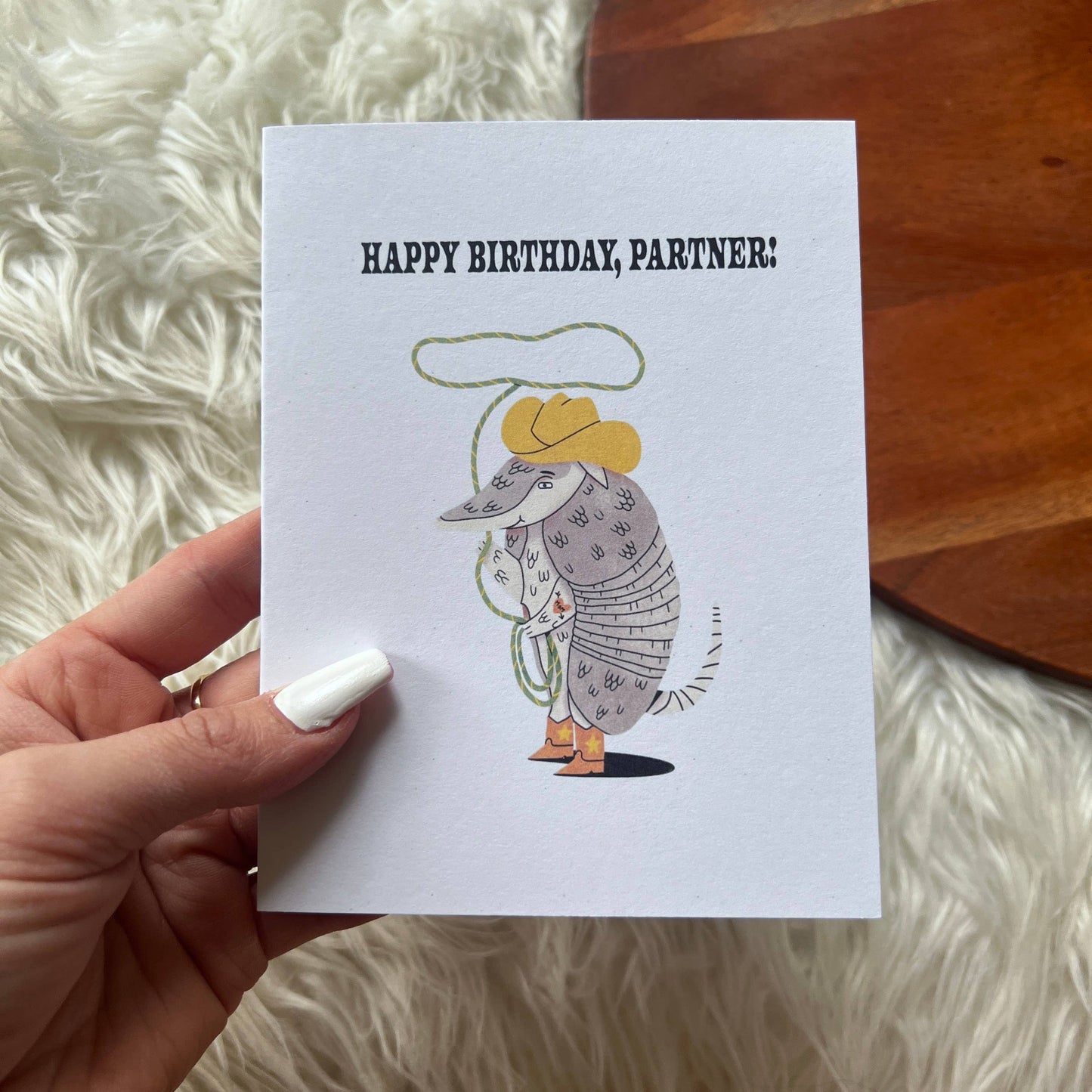 "Happy Birthday, Partner" Armadillo Birthday Card