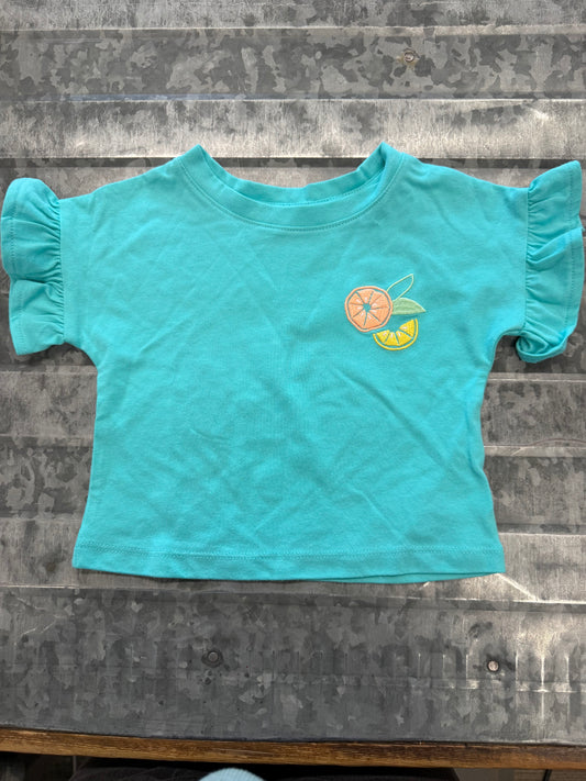 Cat&Jack Ruffle Sleeve Blue Shirt - 12M