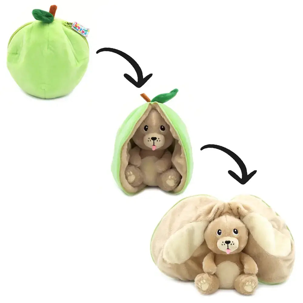 Crocket the dog/apple plush toy - Flipetz