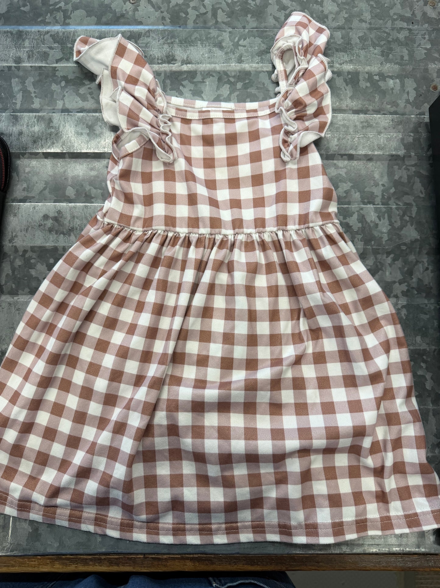 Pastel Plaid Ruffle Dress - 2/3Y
