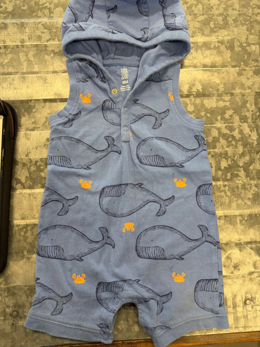 JOY Whale Romper w/ Hood - 18M