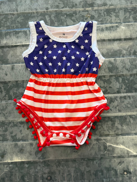 American Flag Romper - 3/6M