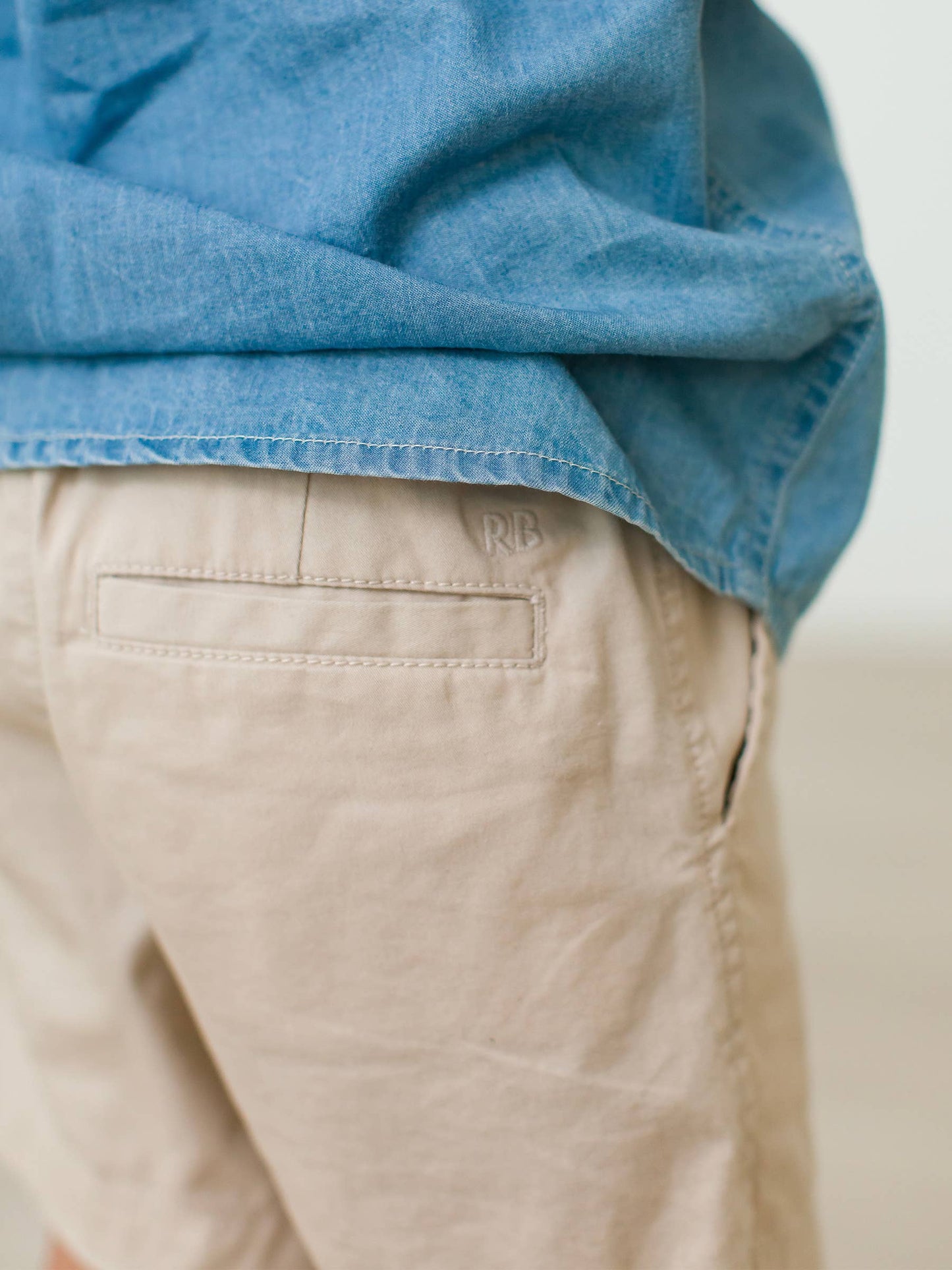 Boys Khaki Stretch Chino Shorts