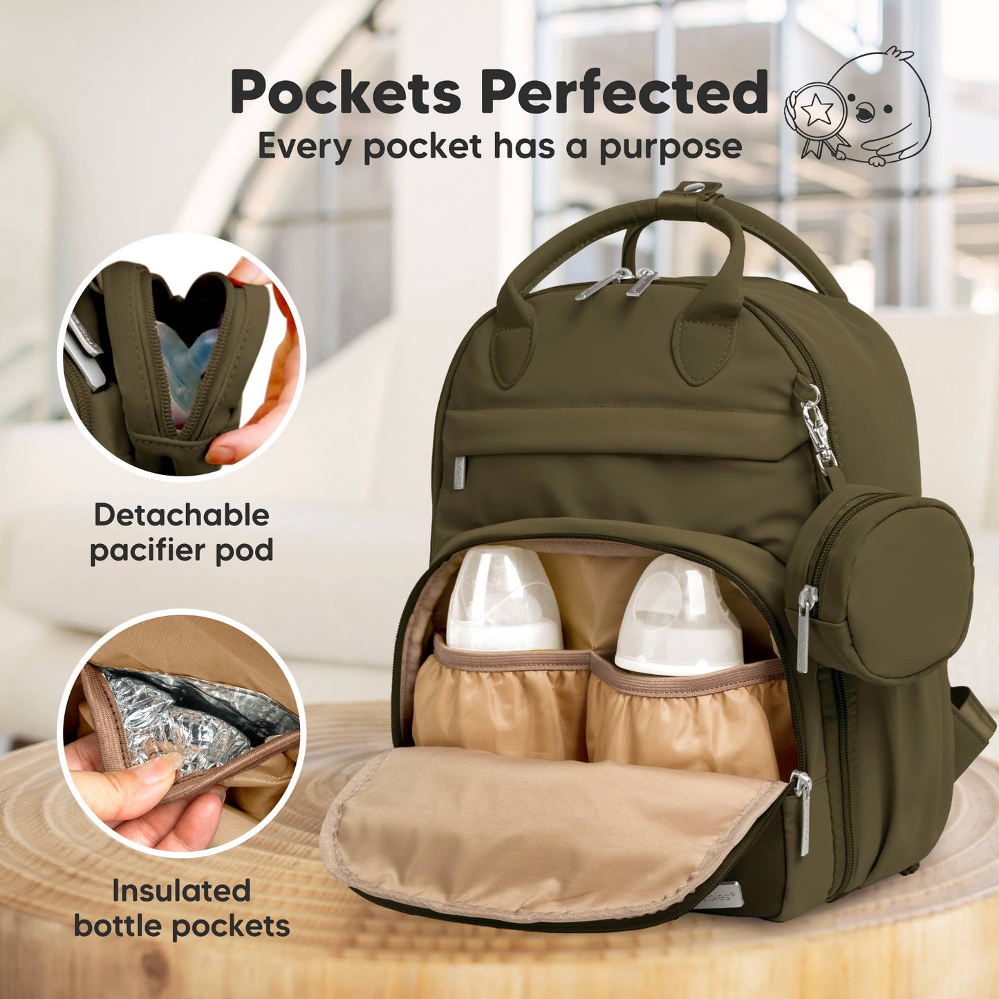 Diaper Bag Backpack - Olive