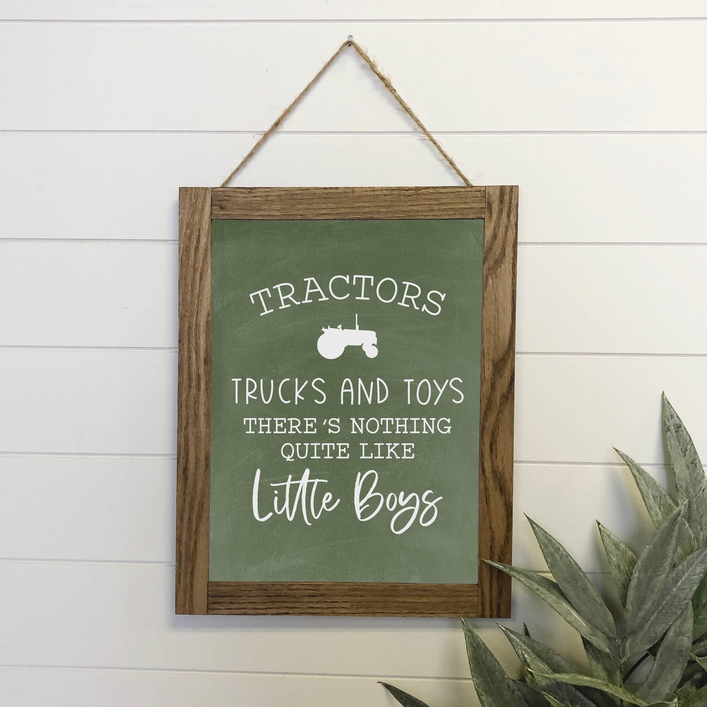 Tractors & Little Boys Wood Sign