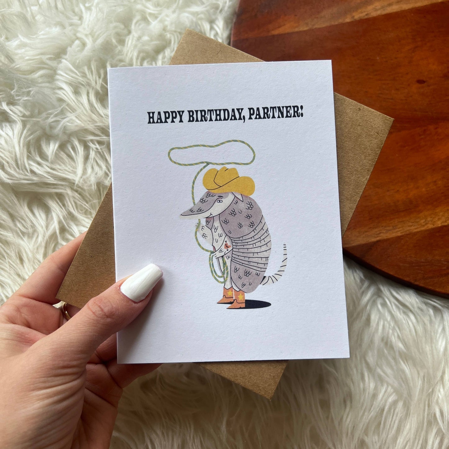 "Happy Birthday, Partner" Armadillo Birthday Card