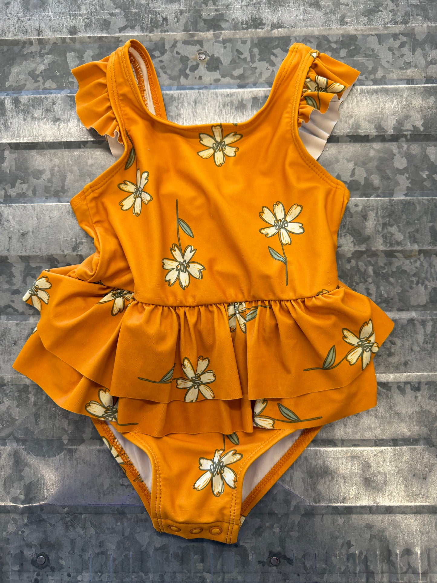 Carter Mustard Floral Swimsuit - 24M
