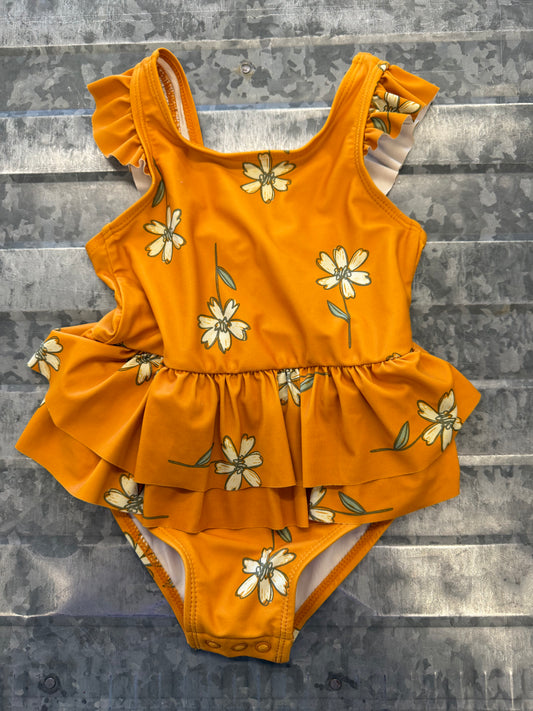 Carter Mustard Floral Swimsuit - 24M