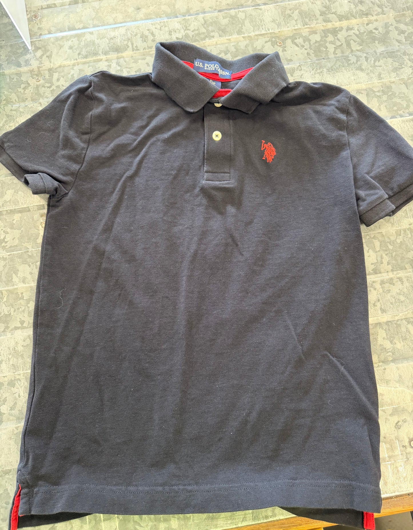 US Polo Black Collar Shirt - 10/12