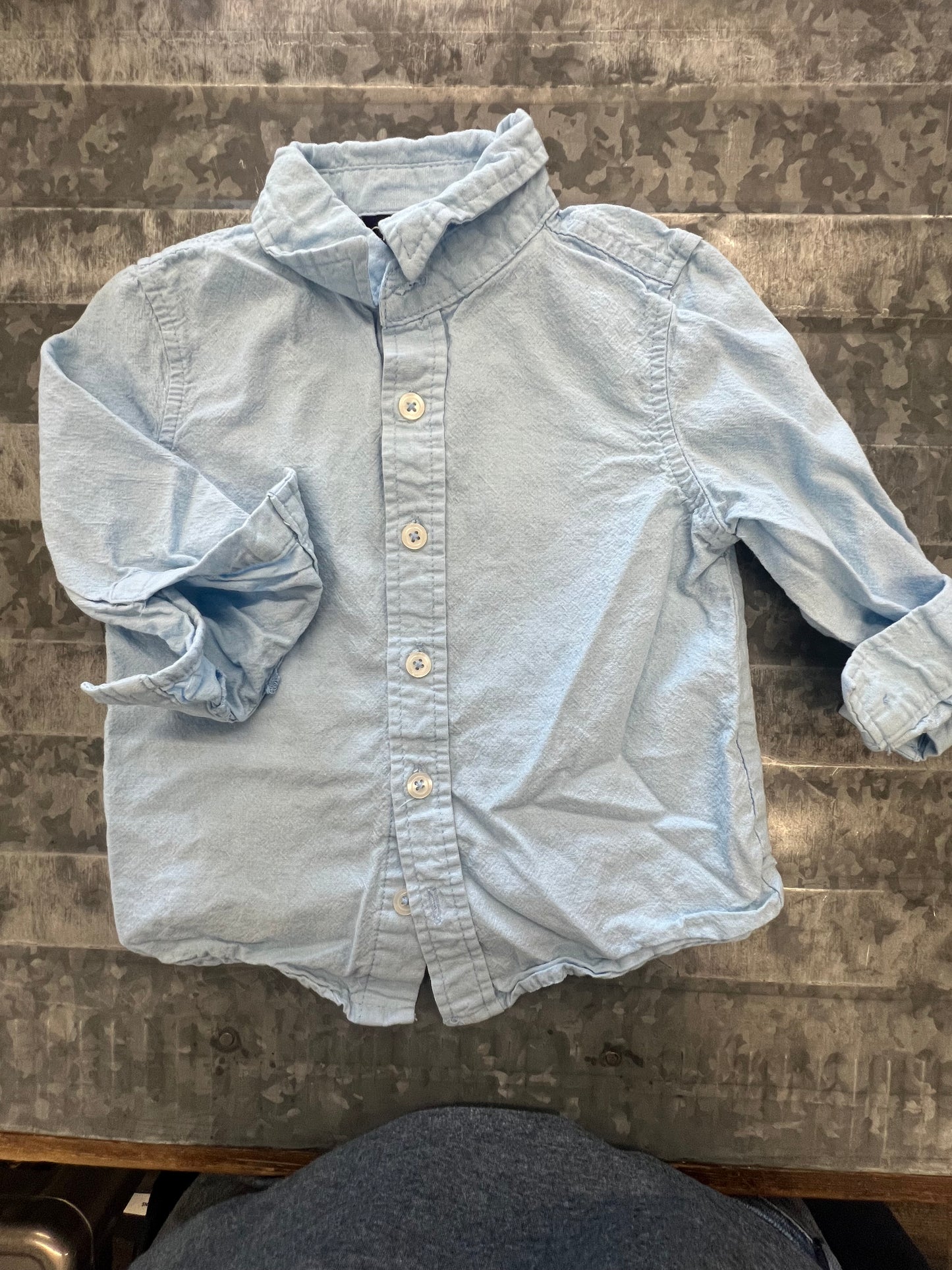 Cherokee Blue Button Down - 2T