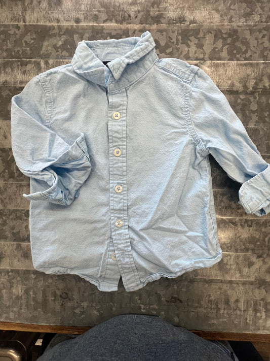 Cherokee Blue Button Down - 2T