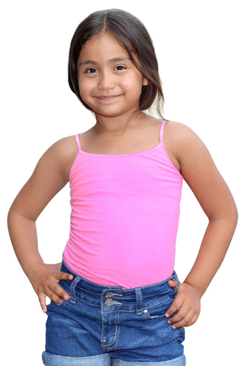 GKT-16058B Girl's Solid Cami Tank Soft Cotton Lycra