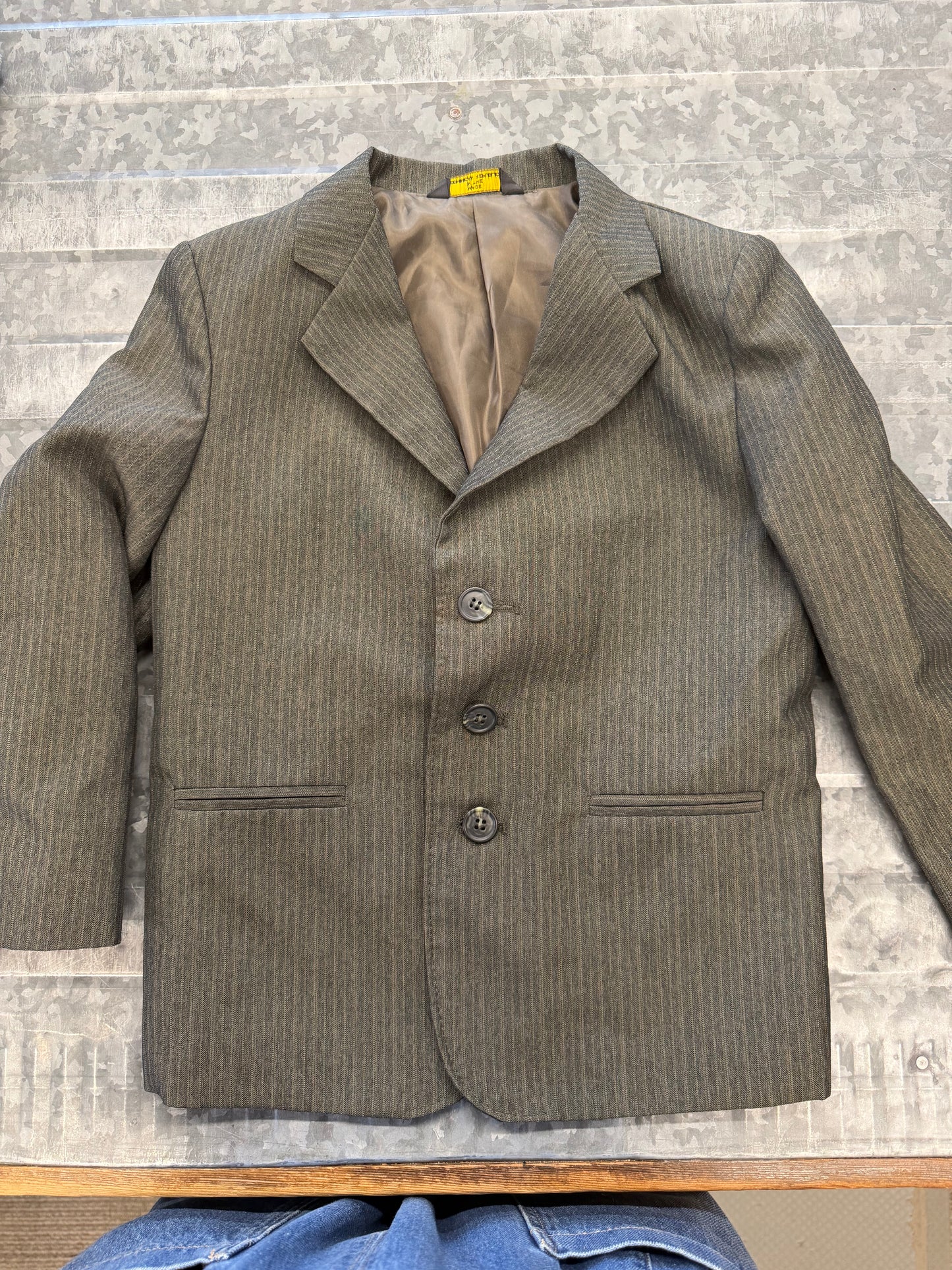 Dark Grey Pin Striped Suit Jacket - 6