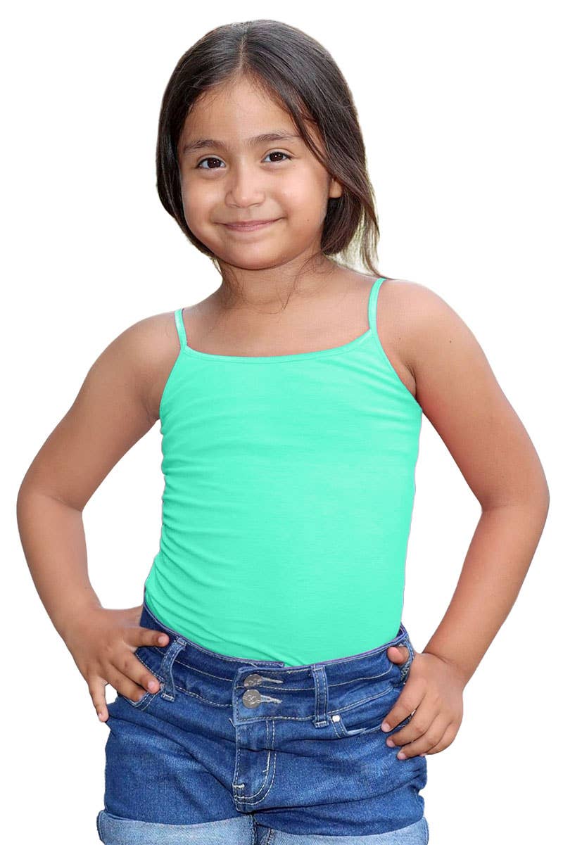 GKT-16058B Girl's Solid Cami Tank Soft Cotton Lycra