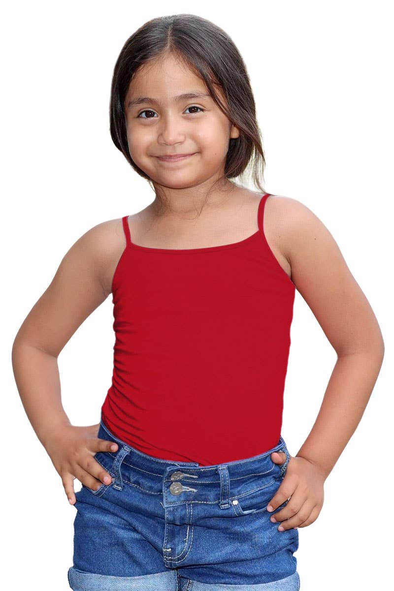 GKT-16058B Girl's Solid Cami Tank Soft Cotton Lycra