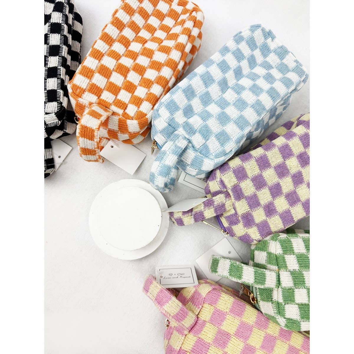 Checker Cosmetic Bag