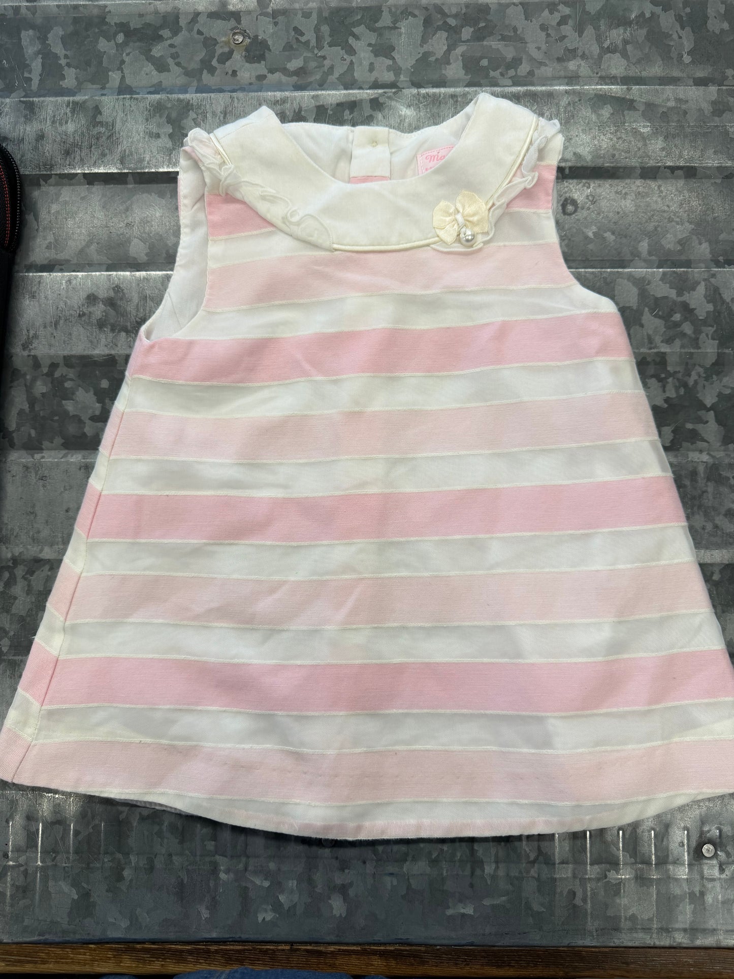 May Pink Striped Dress - 6/9M