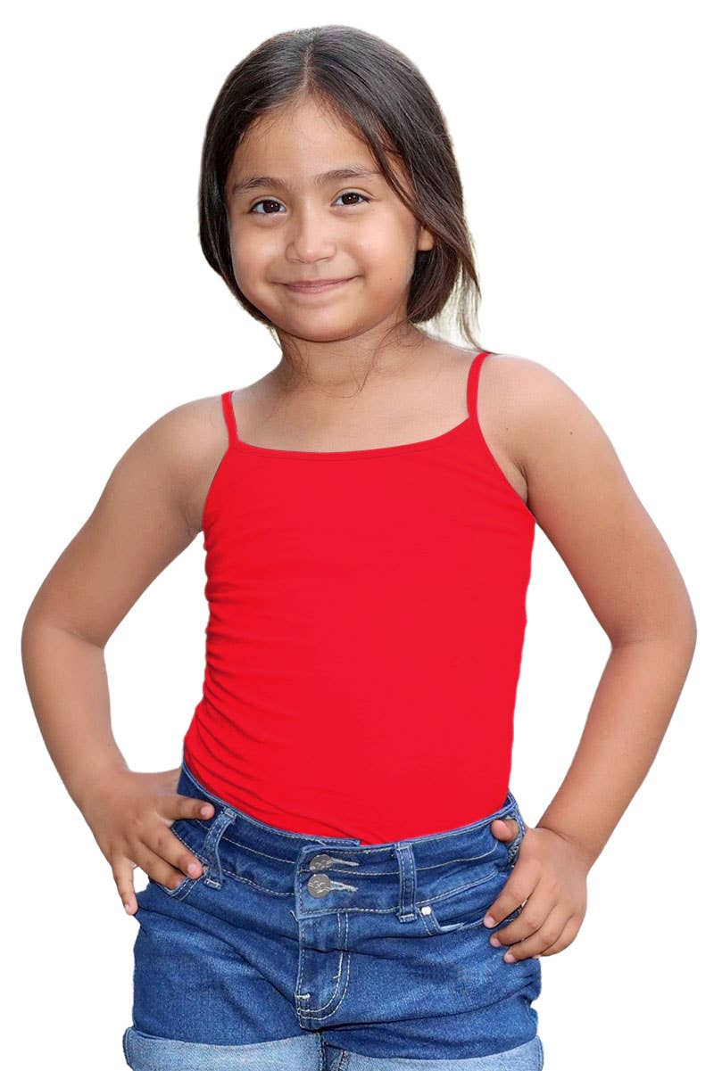 GKT-16058B Girl's Solid Cami Tank Soft Cotton Lycra