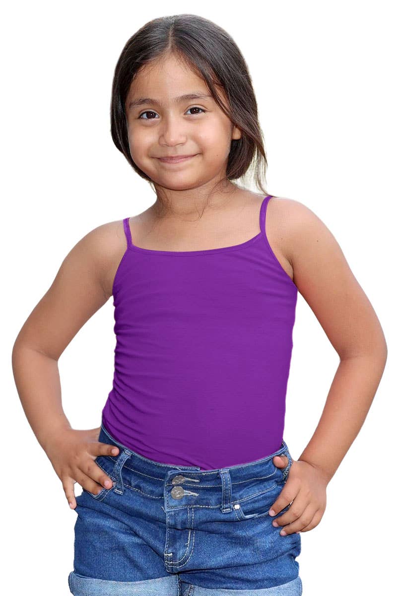 GKT-16058B Girl's Solid Cami Tank Soft Cotton Lycra