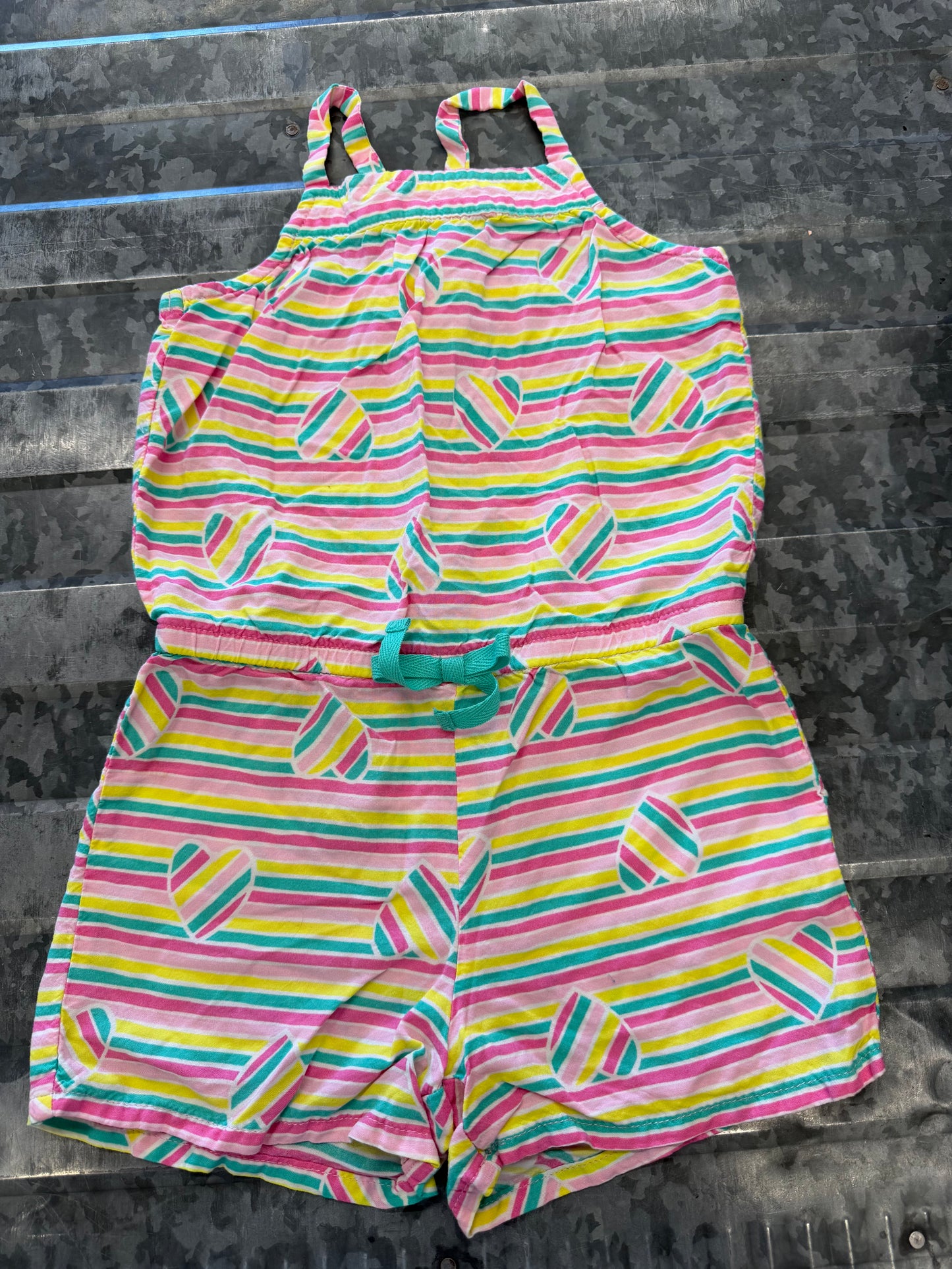 Cat&Jack Striped Heart Romper - 5T