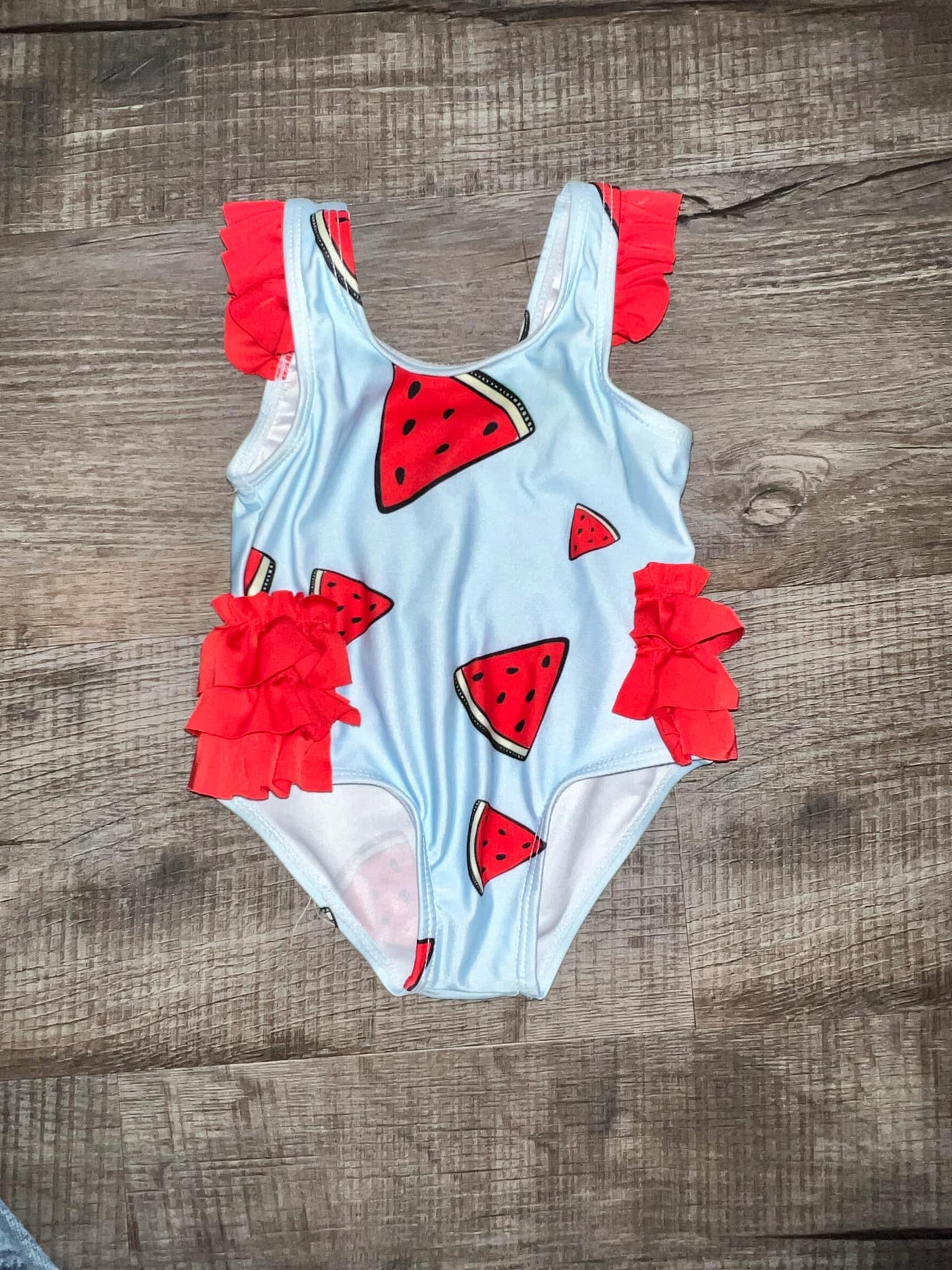 Watermelon One Piece Swimsuit-3/6M