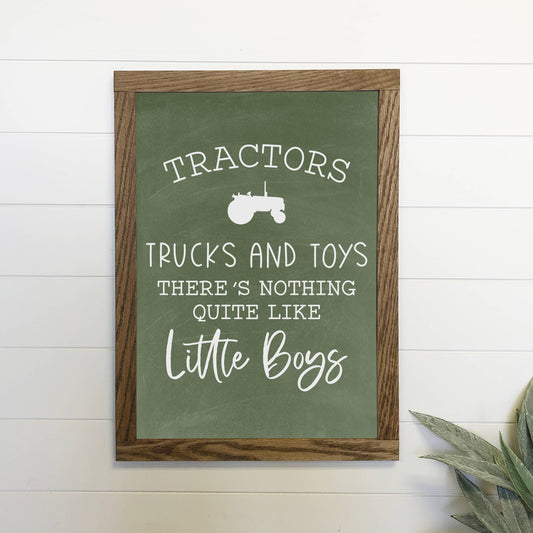 Tractors & Little Boys Wood Sign