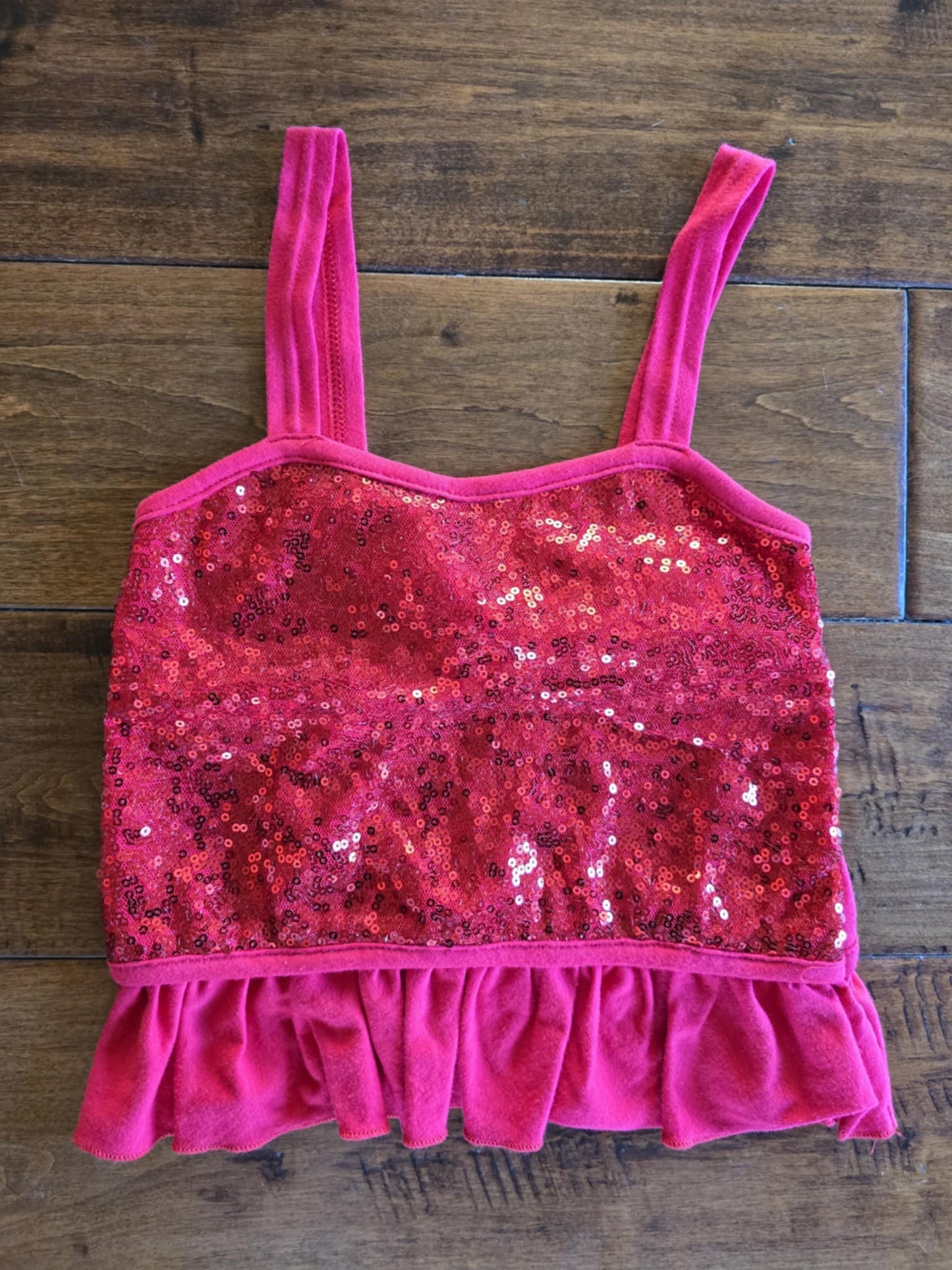 Red Sequin Tank-3T