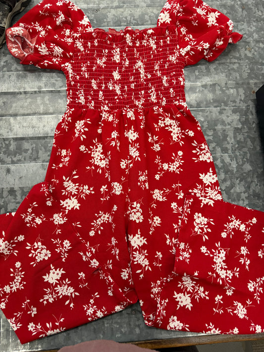 Red Floral Print Ruffle Sleeve Jumper (imperf) - 5