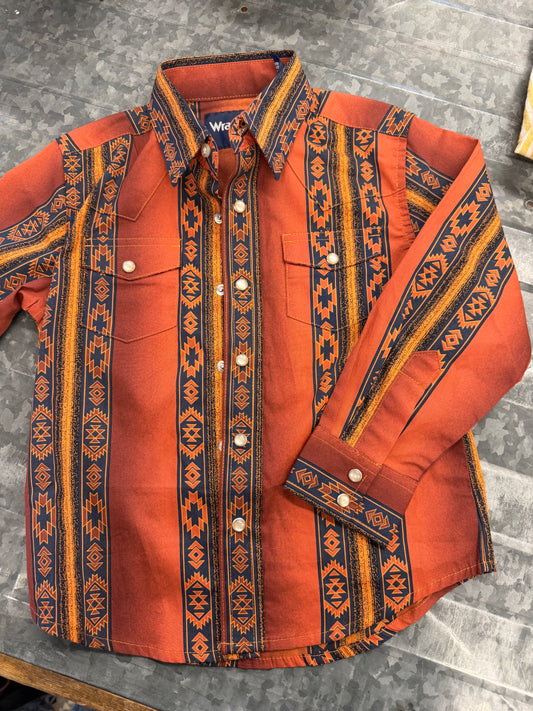 Wrangler Pearl Snap Shirt - YXS