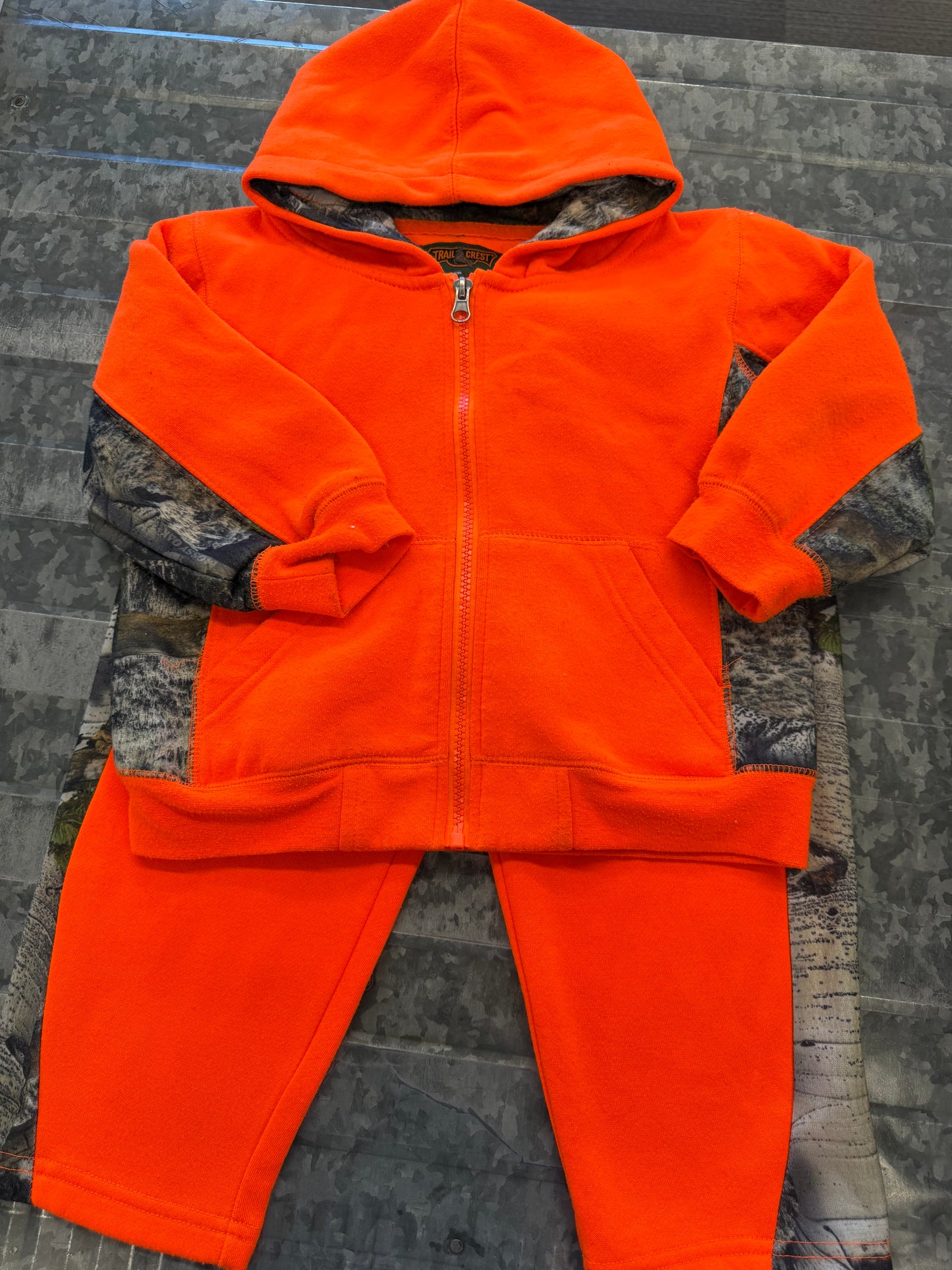 Trail Crest Orange Sweat Set - 4T