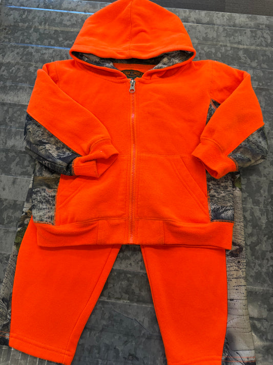 Trail Crest Orange Sweat Set - 4T
