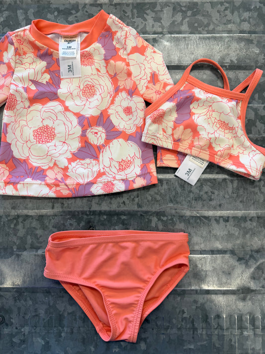 OshKosh 3pc Peach Swimset - 3M